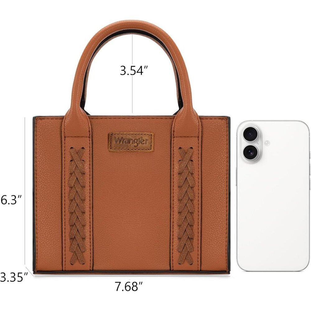 Mini Tote Bag Women's Vegan Leather Small Purse Crossbody Adjustable Strap - Picture 2 of 6